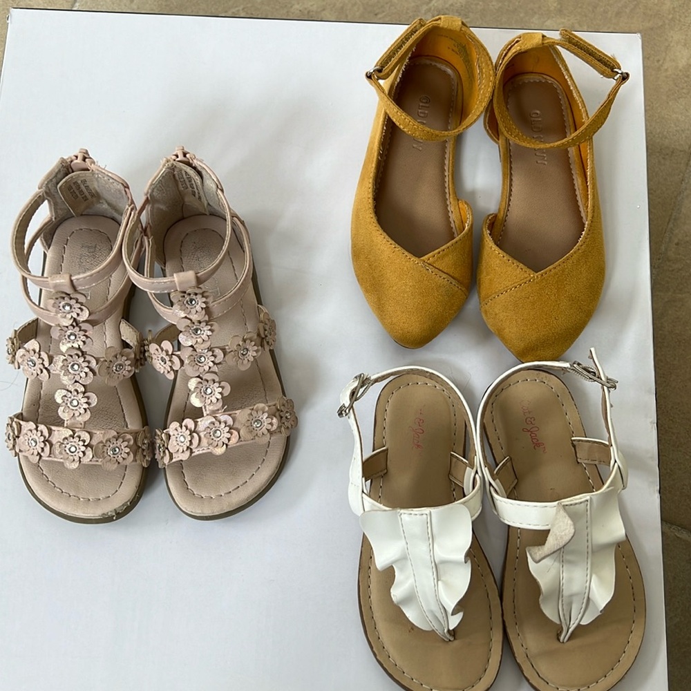 Toddler girl size 8 summer sandals and shoes bundle. Pre-owned